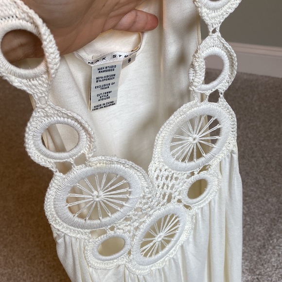 Y2K Max Studio crochet cut out swing tank tunic. S - Picture 8 of 9